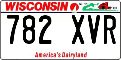 WI license plate 782XVR