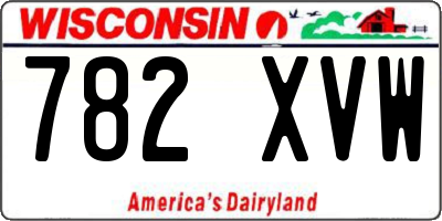 WI license plate 782XVW