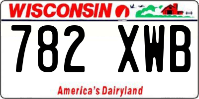 WI license plate 782XWB