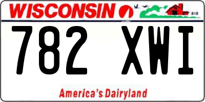 WI license plate 782XWI