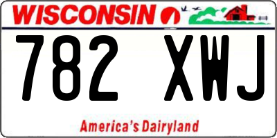 WI license plate 782XWJ