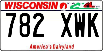 WI license plate 782XWK