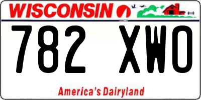 WI license plate 782XWO