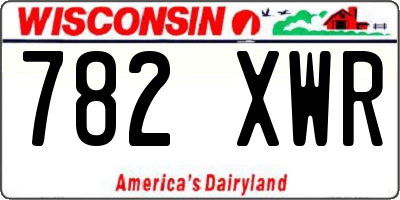 WI license plate 782XWR