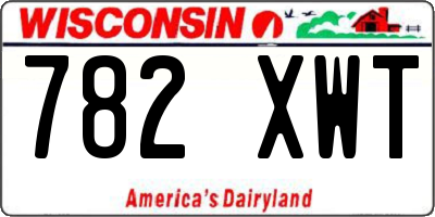 WI license plate 782XWT