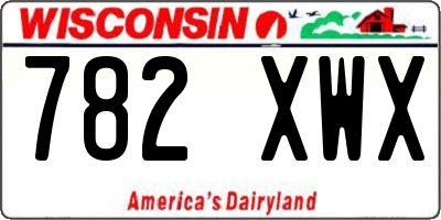 WI license plate 782XWX