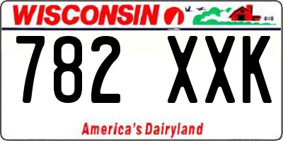WI license plate 782XXK