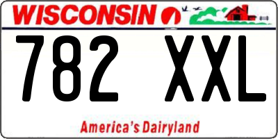 WI license plate 782XXL