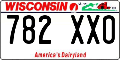 WI license plate 782XXO