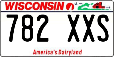 WI license plate 782XXS