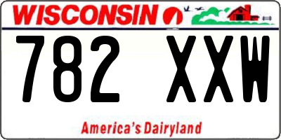 WI license plate 782XXW