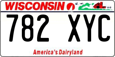 WI license plate 782XYC