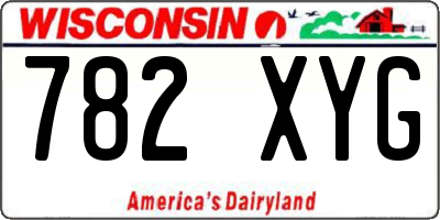 WI license plate 782XYG