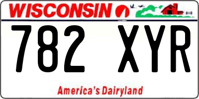 WI license plate 782XYR