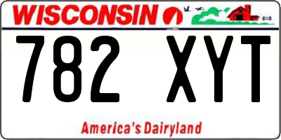 WI license plate 782XYT