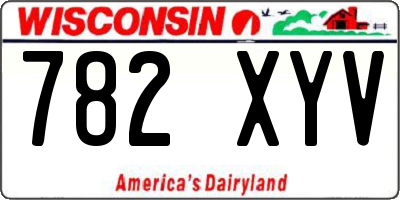 WI license plate 782XYV