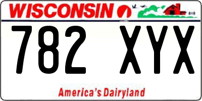 WI license plate 782XYX