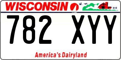 WI license plate 782XYY