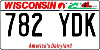 WI license plate 782YDK