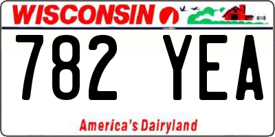 WI license plate 782YEA