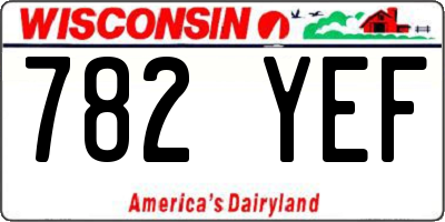WI license plate 782YEF