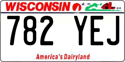 WI license plate 782YEJ