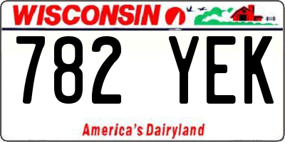 WI license plate 782YEK