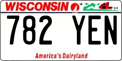 WI license plate 782YEN