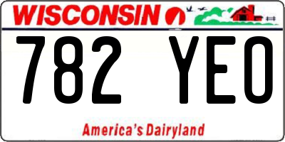 WI license plate 782YEO
