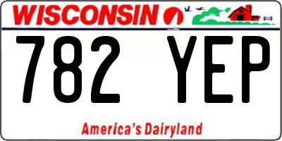 WI license plate 782YEP