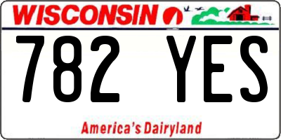 WI license plate 782YES