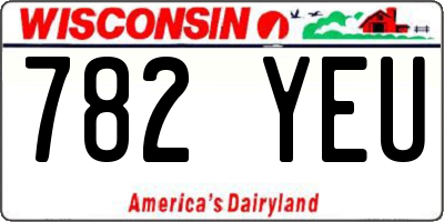 WI license plate 782YEU