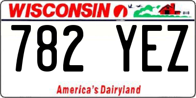 WI license plate 782YEZ
