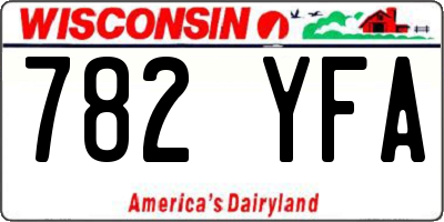WI license plate 782YFA