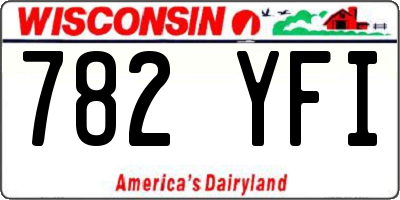 WI license plate 782YFI