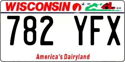 WI license plate 782YFX