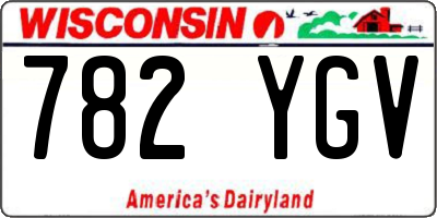 WI license plate 782YGV