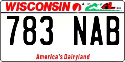 WI license plate 783NAB