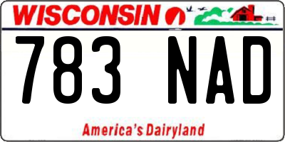 WI license plate 783NAD