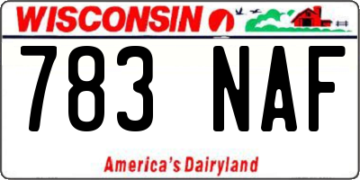 WI license plate 783NAF
