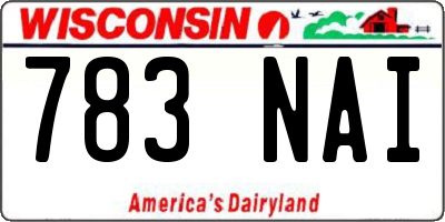 WI license plate 783NAI