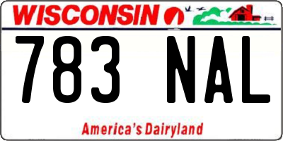 WI license plate 783NAL