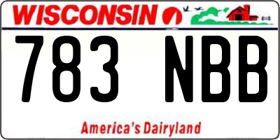 WI license plate 783NBB