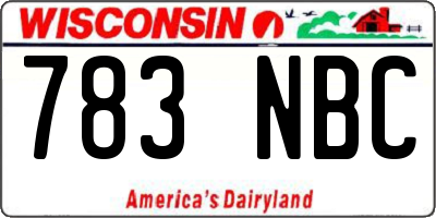WI license plate 783NBC