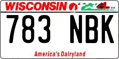 WI license plate 783NBK