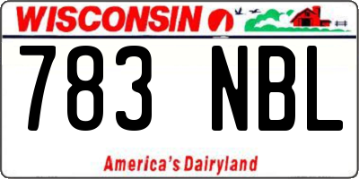 WI license plate 783NBL