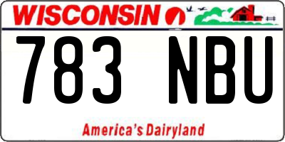 WI license plate 783NBU