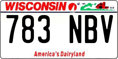 WI license plate 783NBV