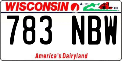 WI license plate 783NBW