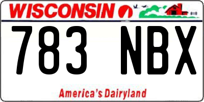 WI license plate 783NBX